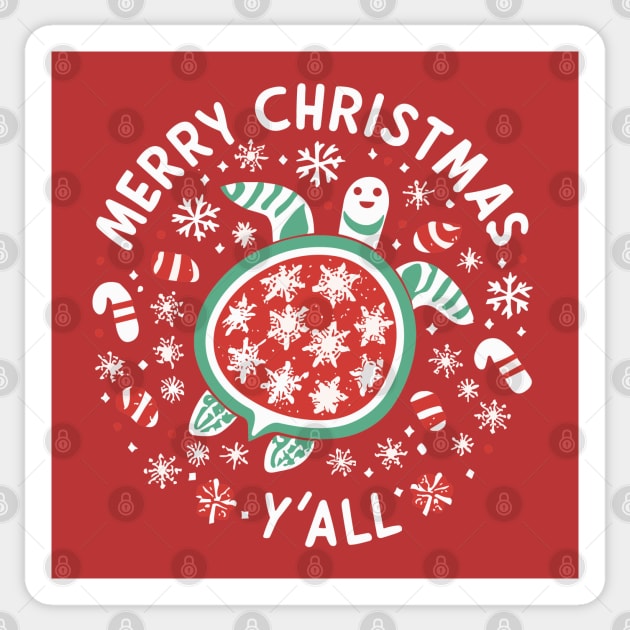 Merry Christmas Ya'll Sea Turtle Xmas Sticker by SubtleSplit